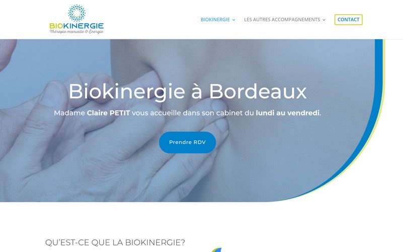 Site internet biokinergie Bordeaux - Claire Petit